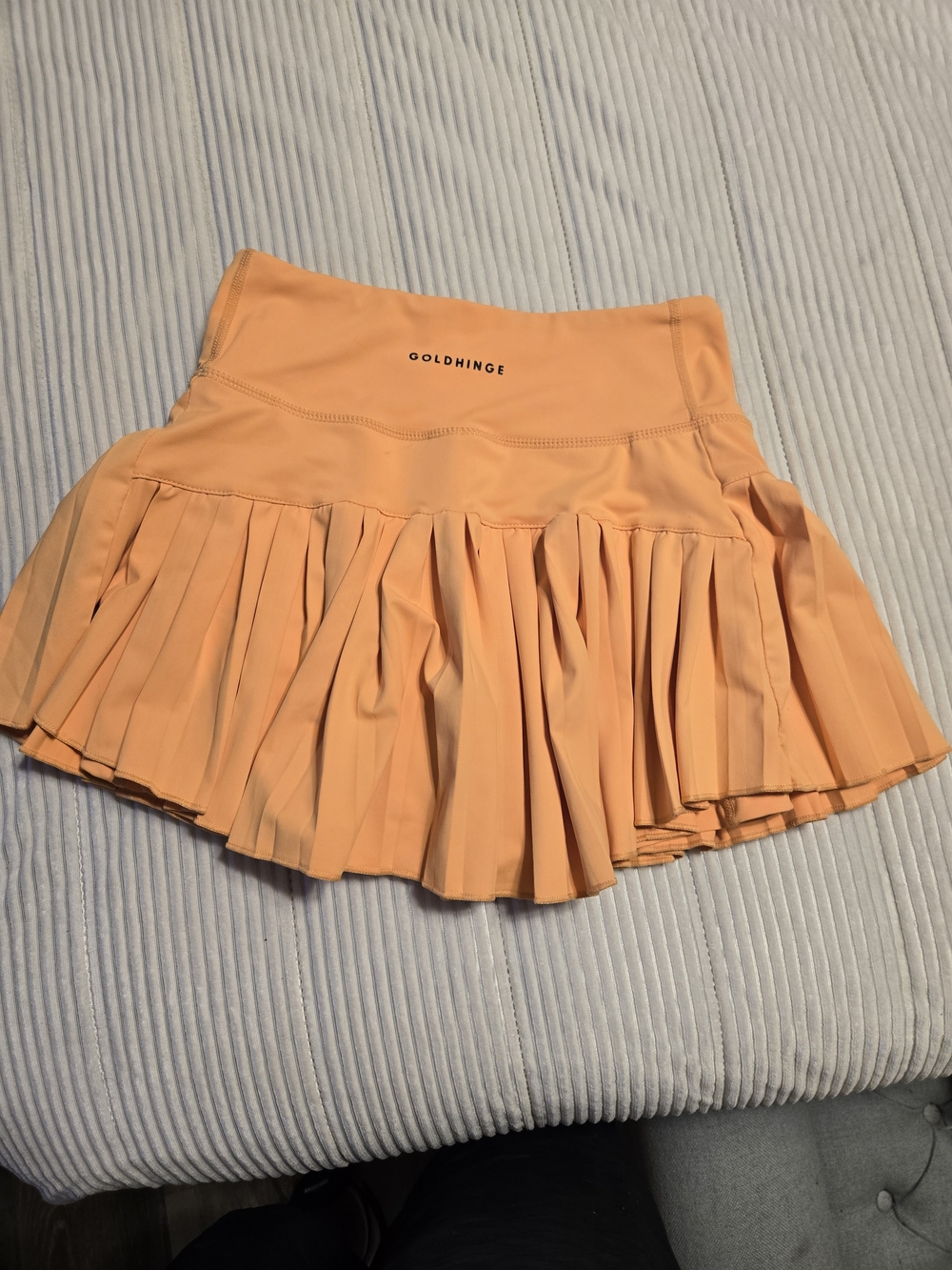 GoldHinge Peach Tennis Pleated Mini Skirt